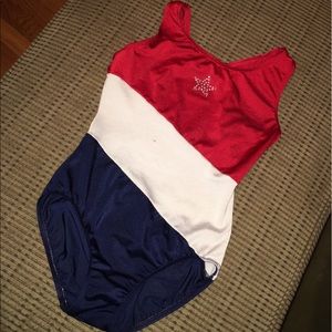 Danskin red white and blue leotard